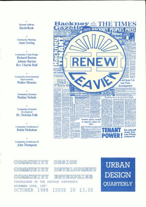 URBAN DESIGN 28 Autumn 1988 Publication Urban Design Group URBAN DESIGN 28 Autumn 1988 Publication Urban Design Group